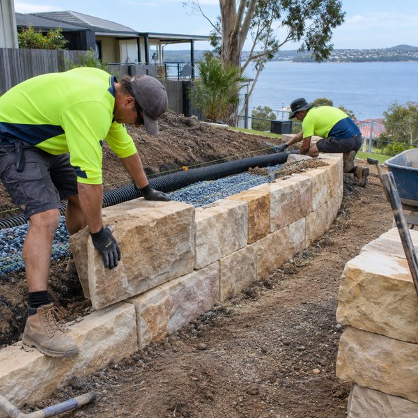 Retaining Walls - Building the Wall and Installing Drainage in Lake Macquarie